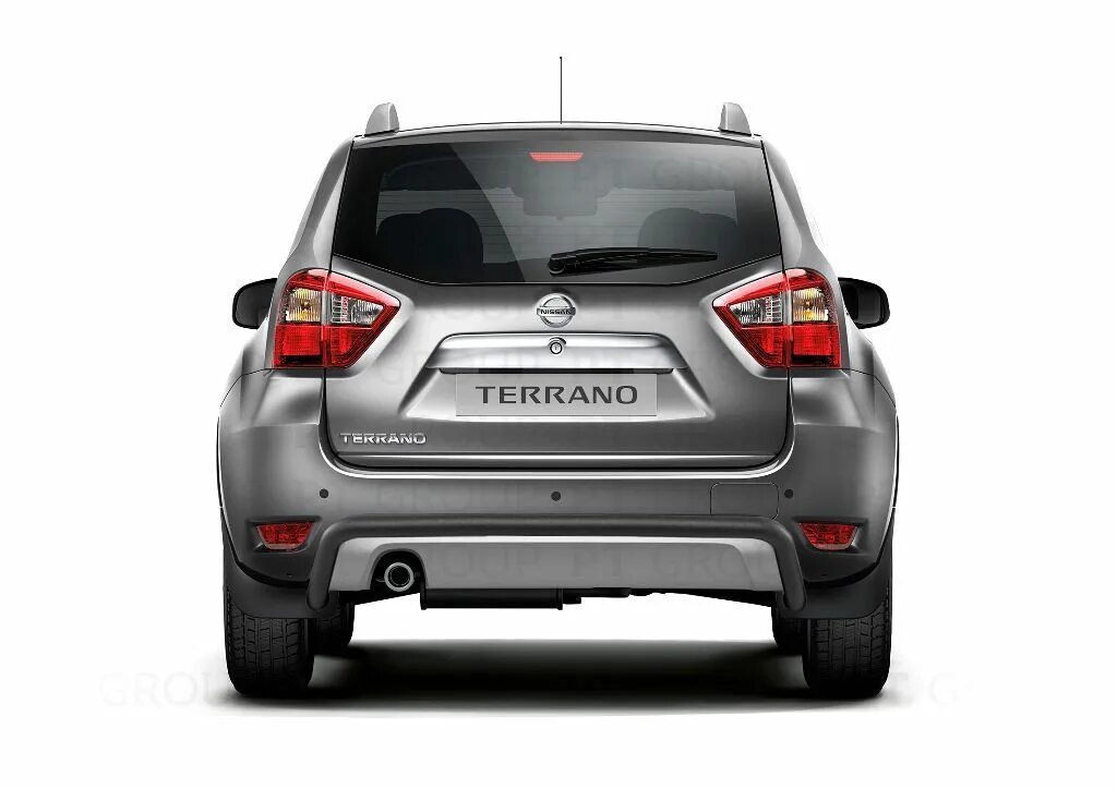 Ниссан террано сзади фото Защита заднего бампера (сталь 51 мм, черная краска) НИССАН ТЕРРАНО (2014-Н.В.) /