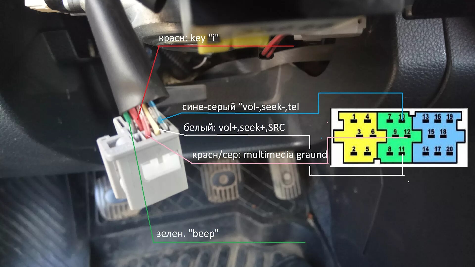 Ниссан тиида точки подключения led подсветки Установка кнопок руля на Nissan Note "Comfort" 2008 г.в. - Nissan Note (1G), 1,4