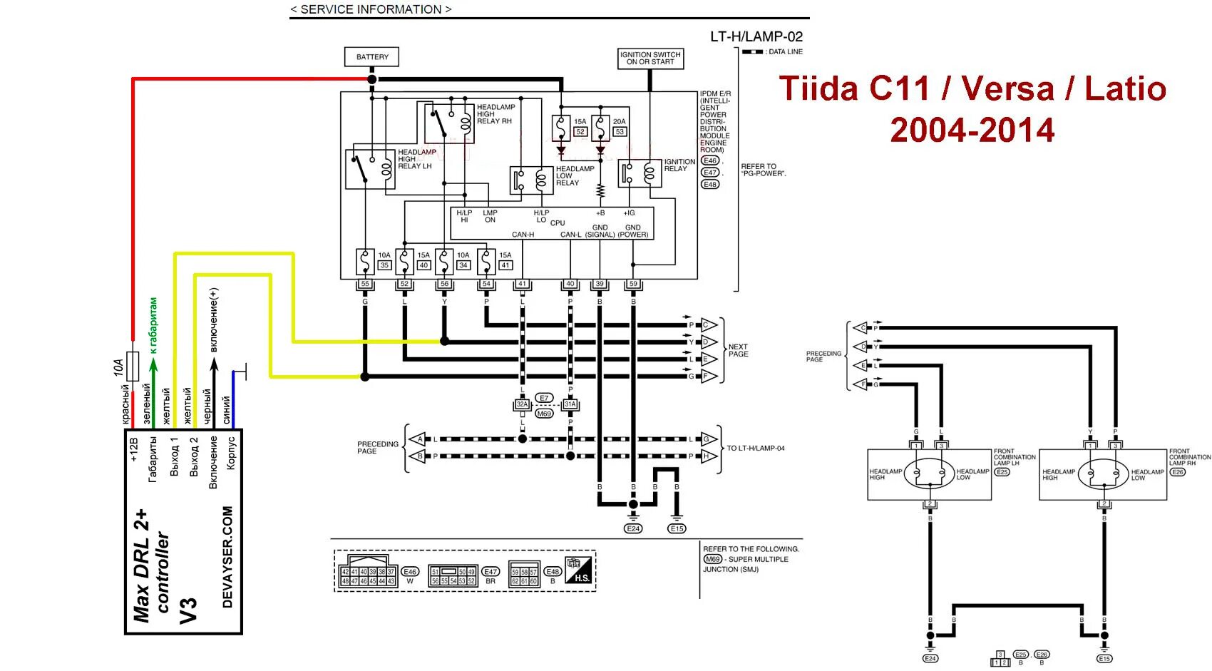 Ниссан тиида точки подключения led подсветки Картинки СХЕМА NISSAN TIIDA