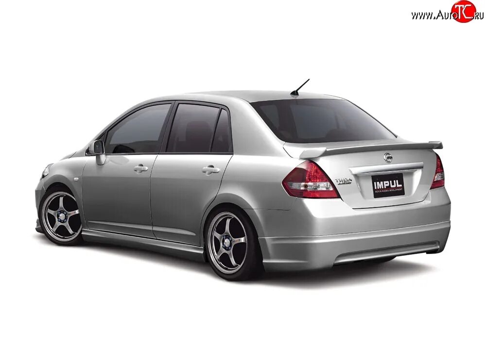 Ниссан тиида тюнинг 12799р Спойлер седан Impul Nissan Tiida 1 седан C11 рестайлинг Неокрашенный купи