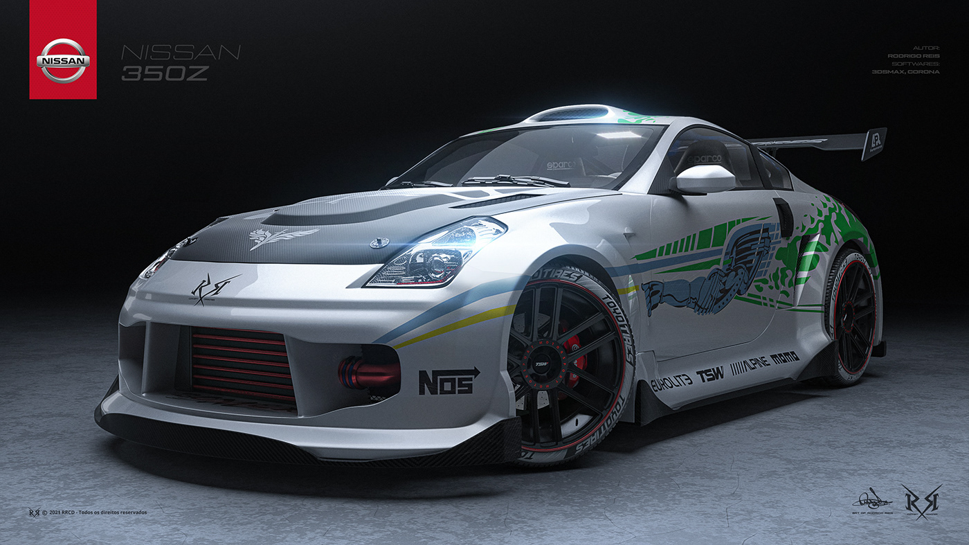 Ниссан тюнинг аксессуары 3D - Tuning Nissan 350z on Behance