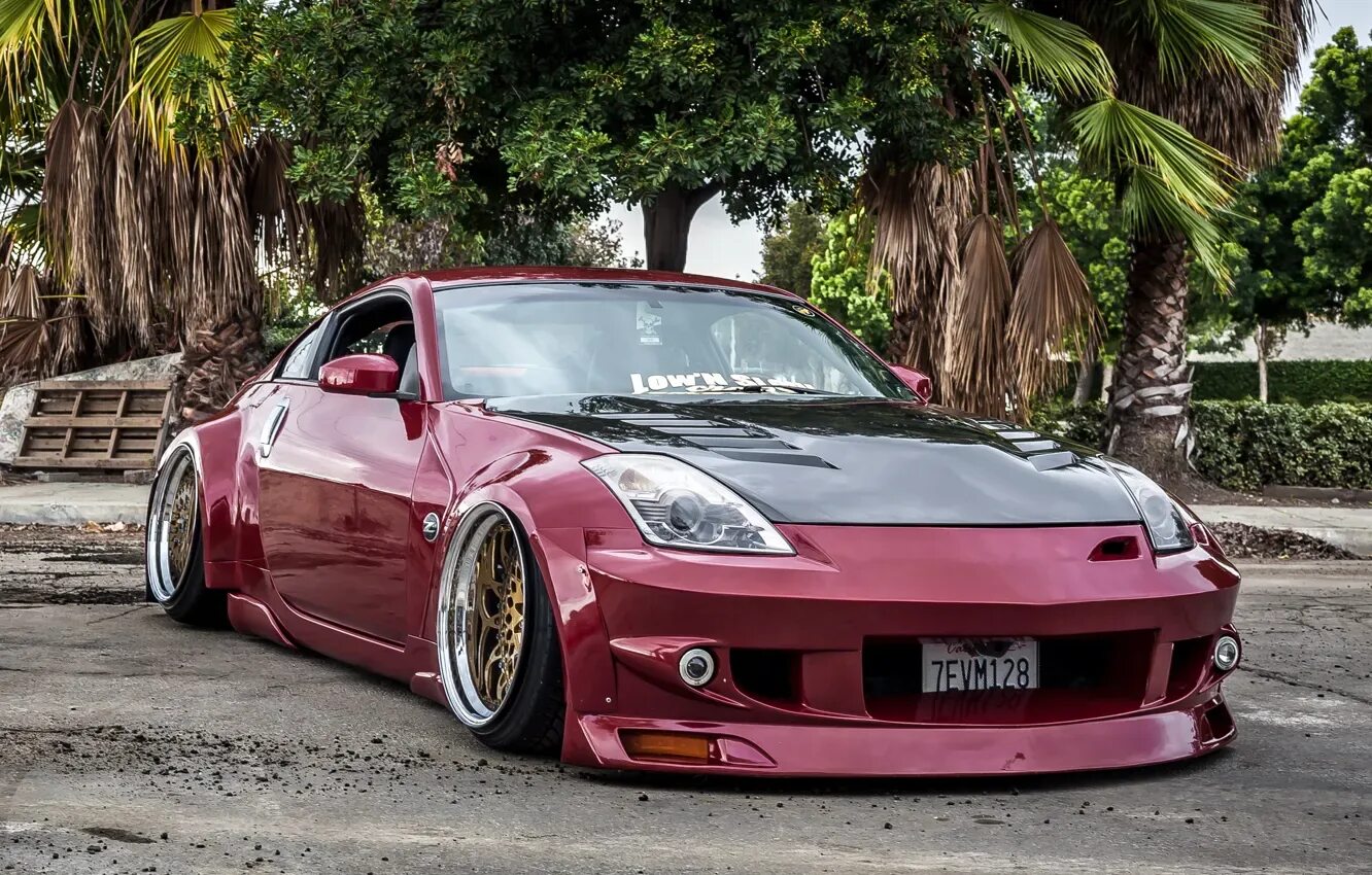 Ниссан тюнинг аксессуары Обои nissan, wheels, gold, 350z, tuning на телефон и рабочий стол, раздел nissan