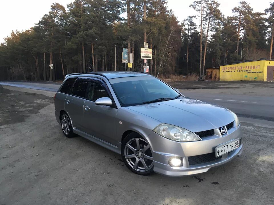 Ниссан вингроуд 11 тюнинг ТО подвески через стенд - Nissan Wingroad (Y11), 1,5 л, 2003 года визит на серви