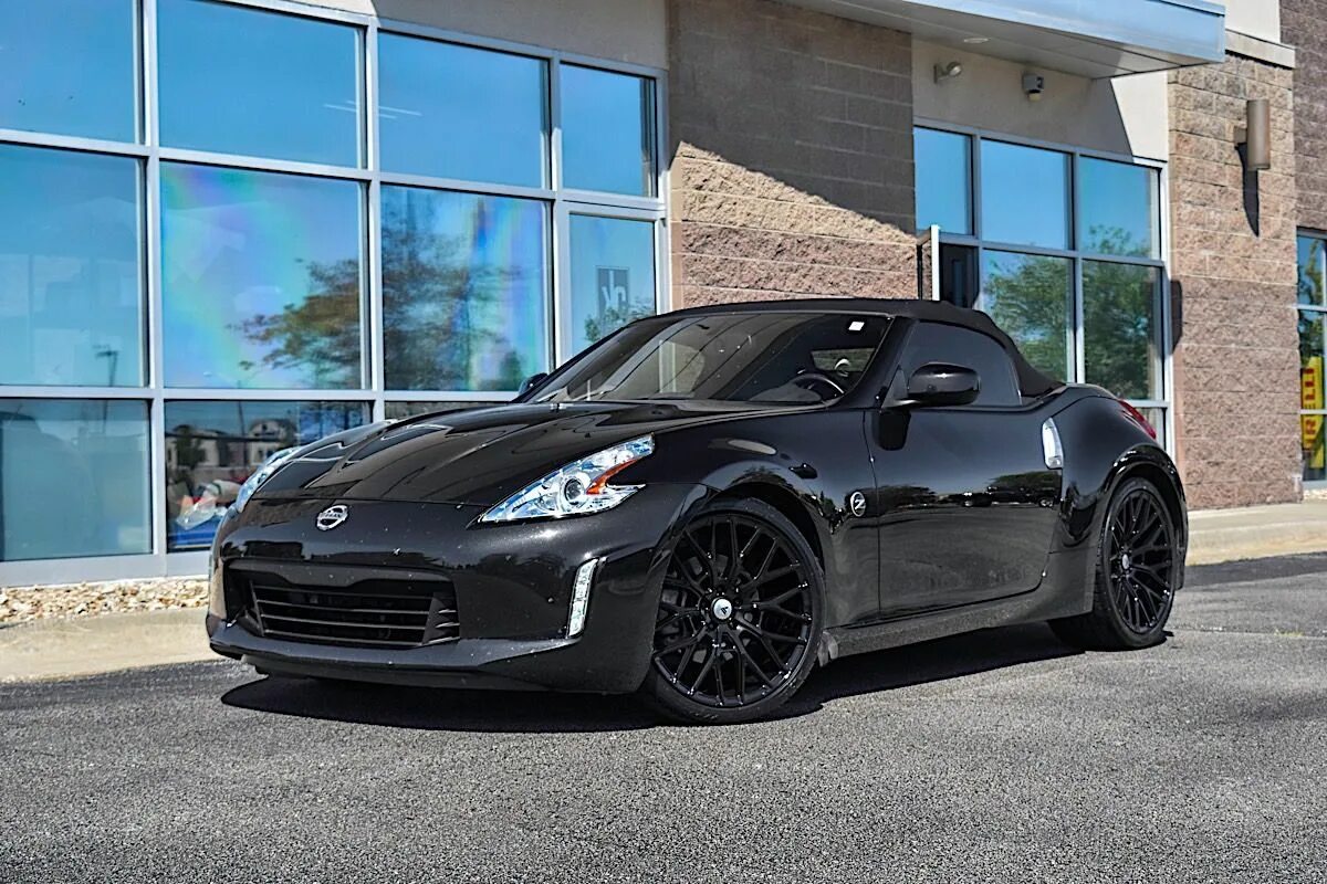 Ниссан z370 фото Nissan 370Z Black with Asanti ABL-21 Aftermarket Wheels Wheel Wheel Front