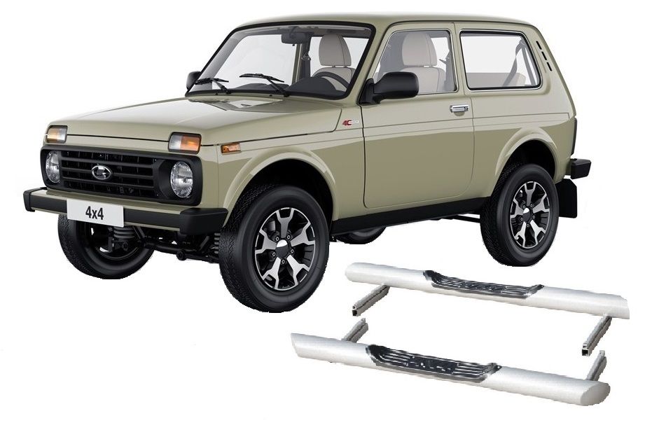 Нива 4x4 фото Пороги автомобильные, труба с проступью, с металлической заглушкой ВАЗ 21214 НИВ