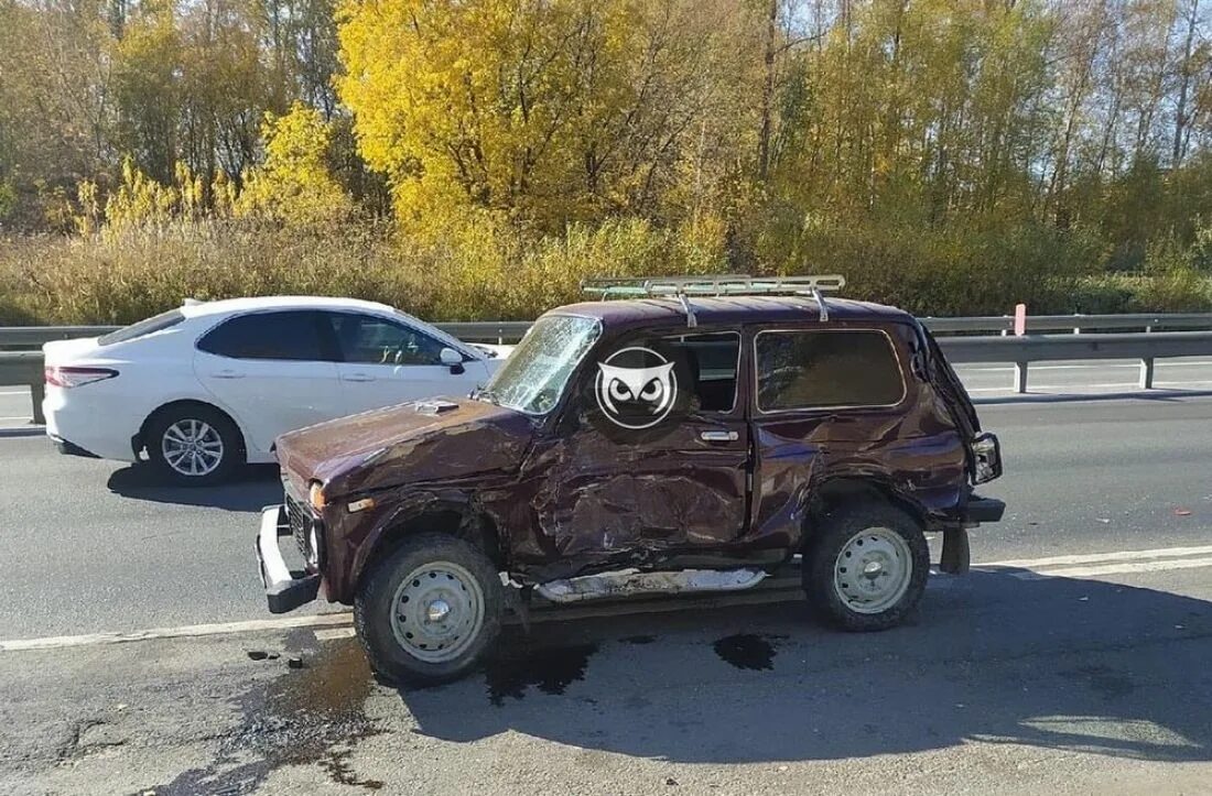 Нива дтп фото На пензенском участке трассы "Урал" в аварии смяло кузов "Нивы"