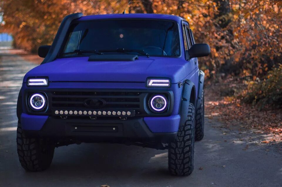 Нива фиолетовая тюнинг Niva Urban Raptor U-Pol Dark Blue & Black - DRIVE2