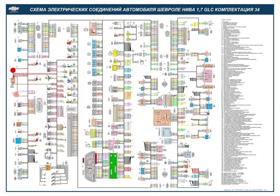Нива легенд схема проводки Схема электрооборудования комплектации GLC с АБС и подушками - Chevrolet Niva, 1