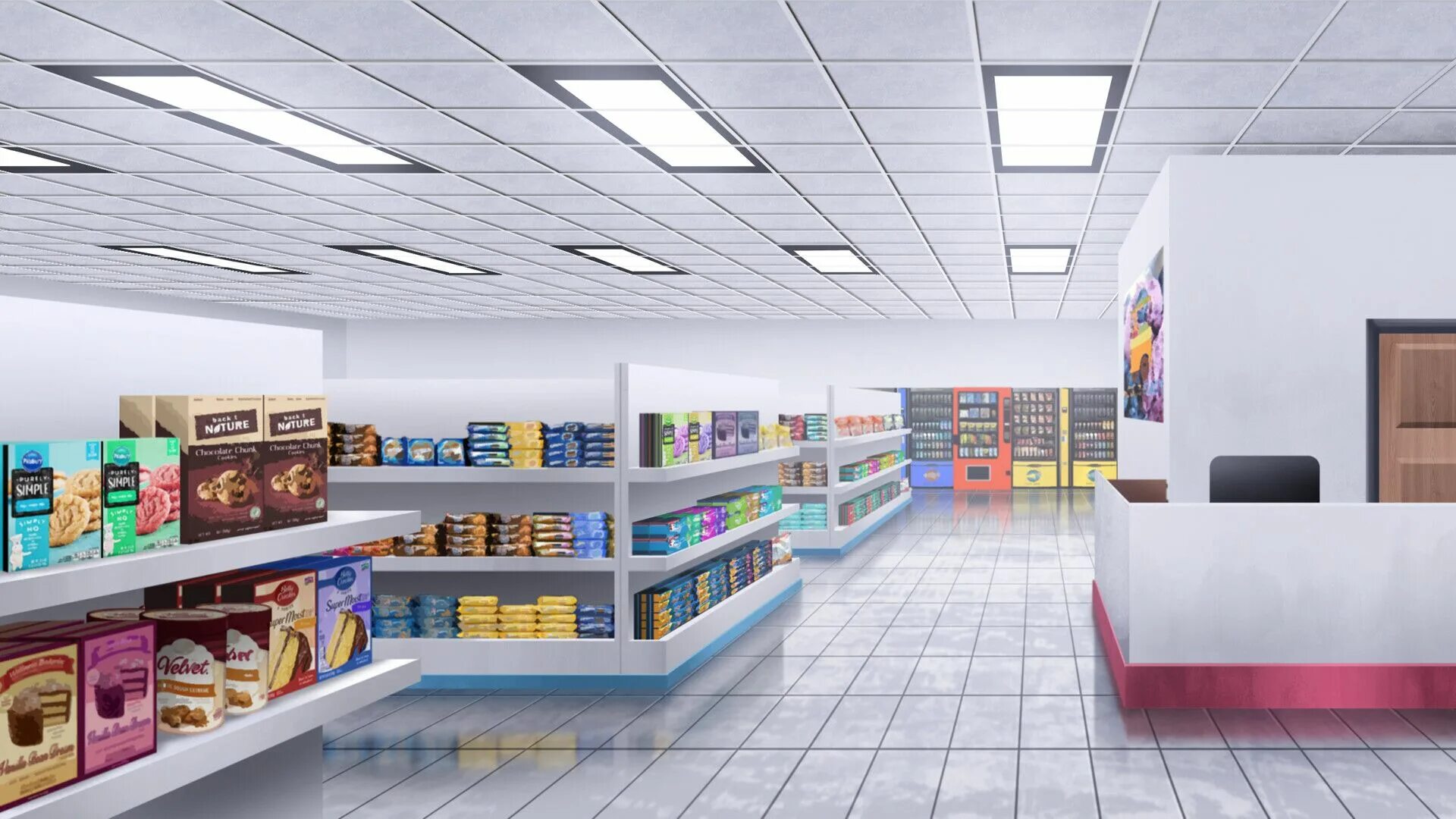 Нива магазин фото ArtStation - The convience store, Duy Tung Episode interactive backgrounds, Anim