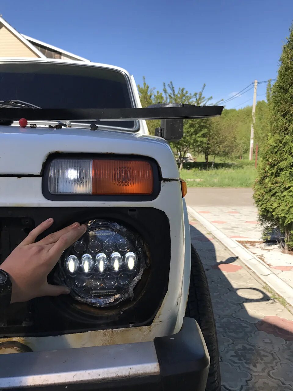 Нива передний фара тюнинг фото Про LED фары на Ниву. - Lada 4x4 3D, 1,8 л, 2000 года стайлинг DRIVE2