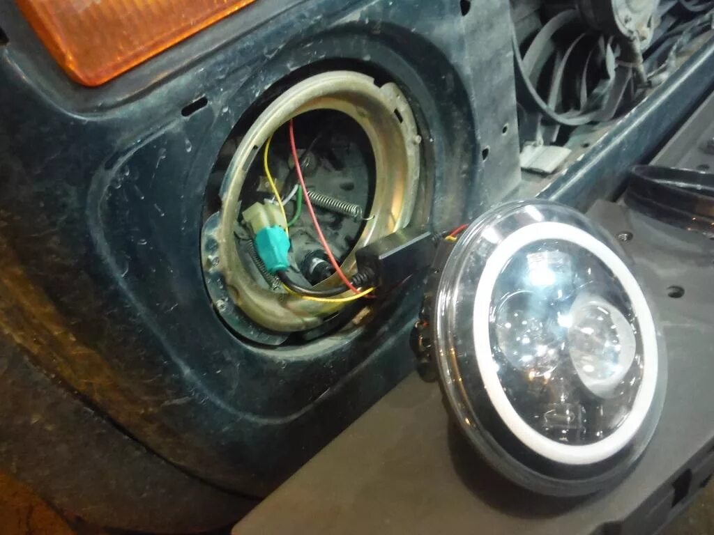 Нива подключение led фары LED фары на Ниву - DRIVE2