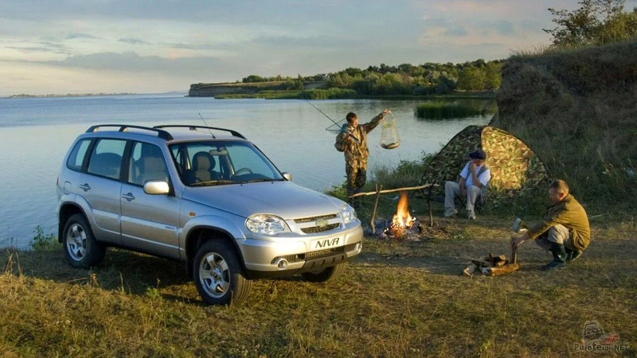 Нива рыбалка фото Выезд на рыбалку на Niva Chevrolet дружной компанией Внедорожники, Городской авт