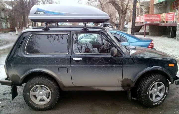 Нива с боксом на крыше фото Багажник и бокс на крышу Нива Шевроле и Нива - купить в Краснодаре, цена 25 000 
