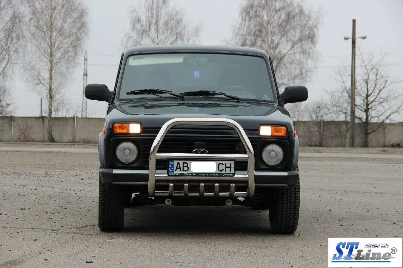 Нива с кенгурятником фото Кенгурятник высокий с грилем для Niva Lada 4X4 ДекорАвто