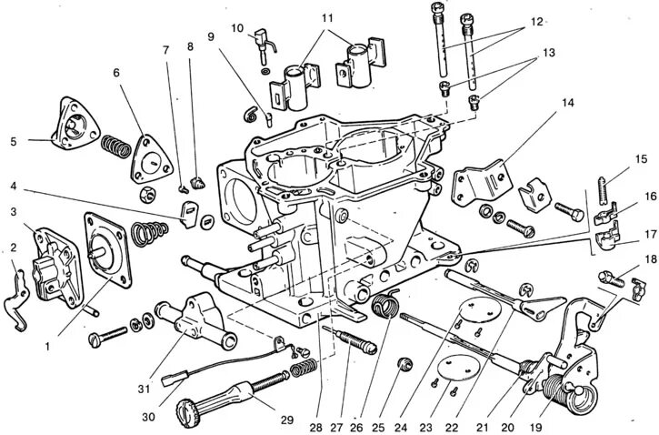 Нива схема карбюратор подключения Dismantling the carburetor (VAZ-21213 "Niva" 1994-2006 / Power unit / Supply sys