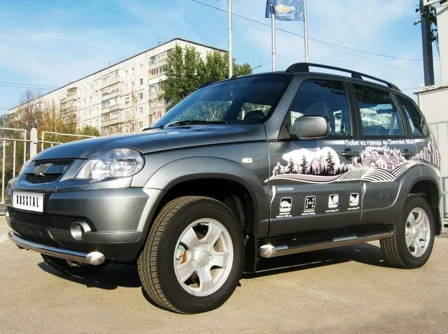Нива шевроле бертоне фото Защита переднего бампера d76 для Chevrolet Niva 2009 Bertone, Руссталь NBZ-00118
