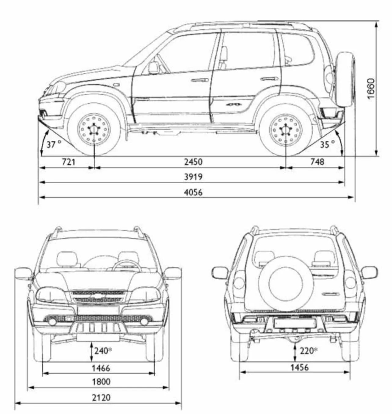 Нива шевроле своими руками чертежи Размеры автомобиля нива шевроле LkbAuto.ru