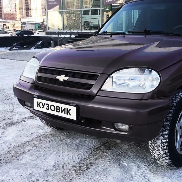 Нива слив фото Бампер передний в цвет кузова Нива Шевроле 918 - ДИКАЯ СЛИВА - Тёмно-фиолетовый 