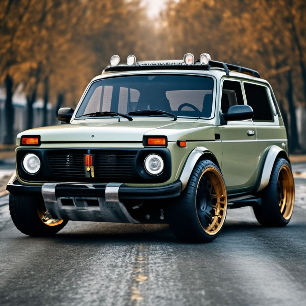 Нива тюнинг отзывы "Niva, tuning, air suspension, drift, ." - image created in Shedevrum