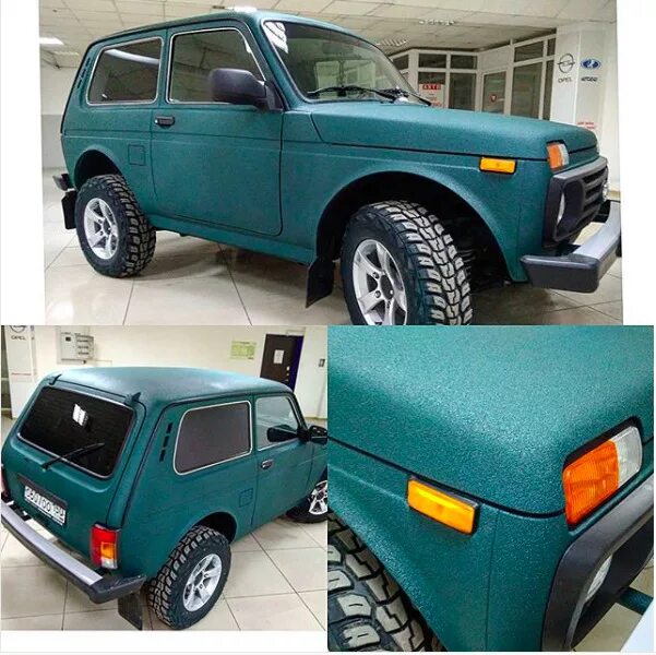 Нива в сине зеленом рапторе фото Toyota Land Cruiser 200 - нанесение защитного покрытия Раптор - Mobile Auto Doct