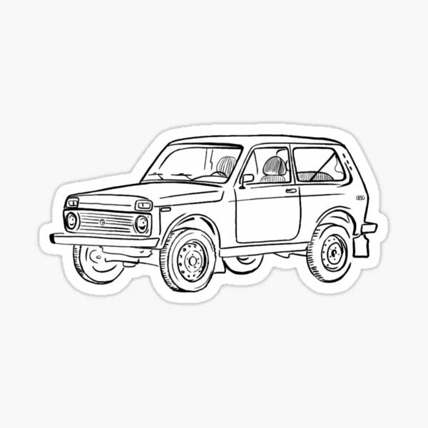 Нива в тюнинге раскраска с боку "Lada Niva " Sticker for Sale by Aurealis Redbubble