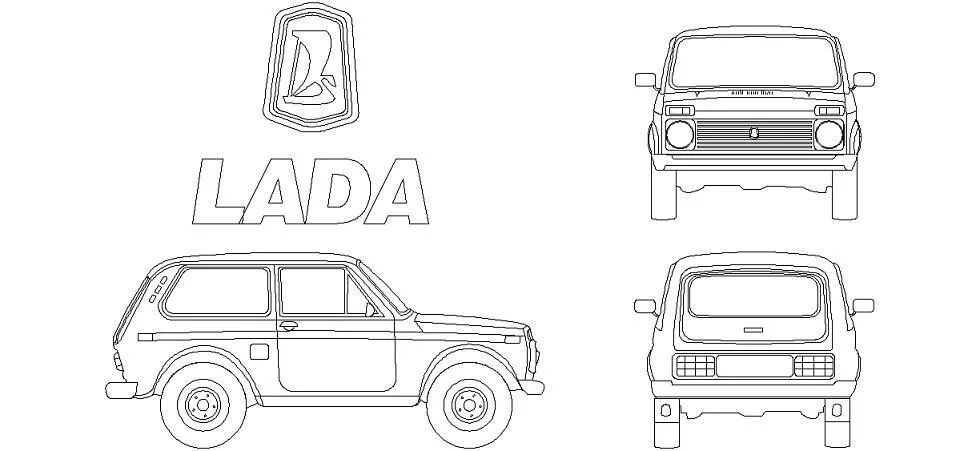 Нива в тюнинге раскраска с боку Lada niva autocad çizimi Çizim, Tuval resimleri, Autocad