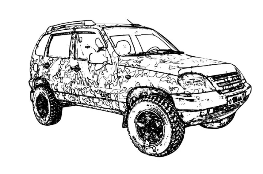 Нива в тюнинге раскраска с боку Лопата - Chevrolet Niva, 1,7 л, 2005 года аксессуары DRIVE2