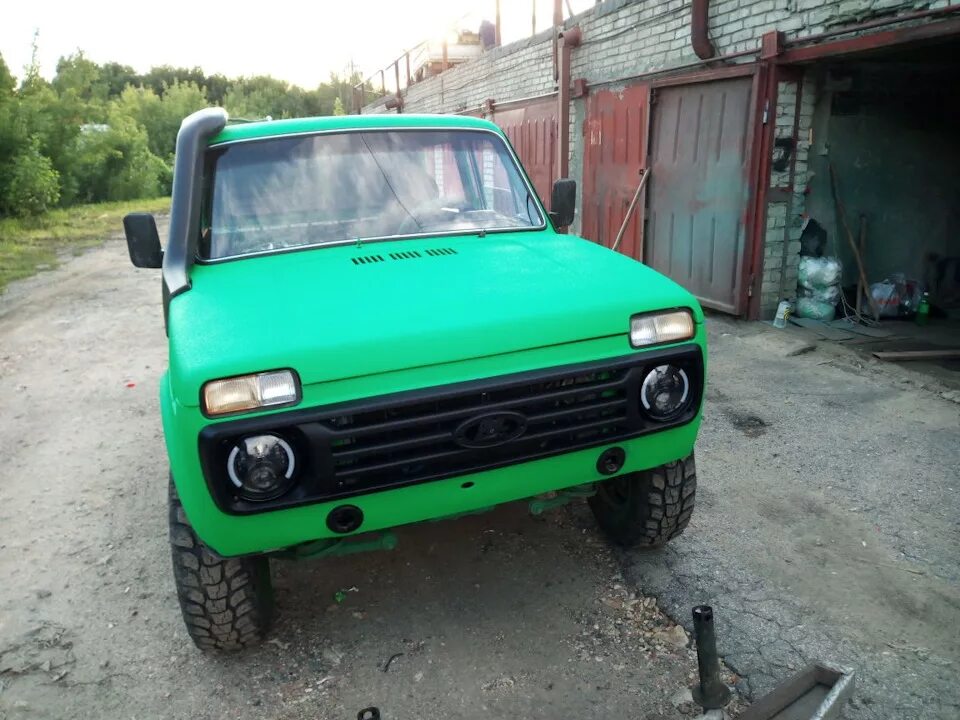 Нива в зеленом рапторе фото Сборка после рапторизации - Lada 4x4 3D, 1,9 л, 1998 года аксессуары DRIVE2