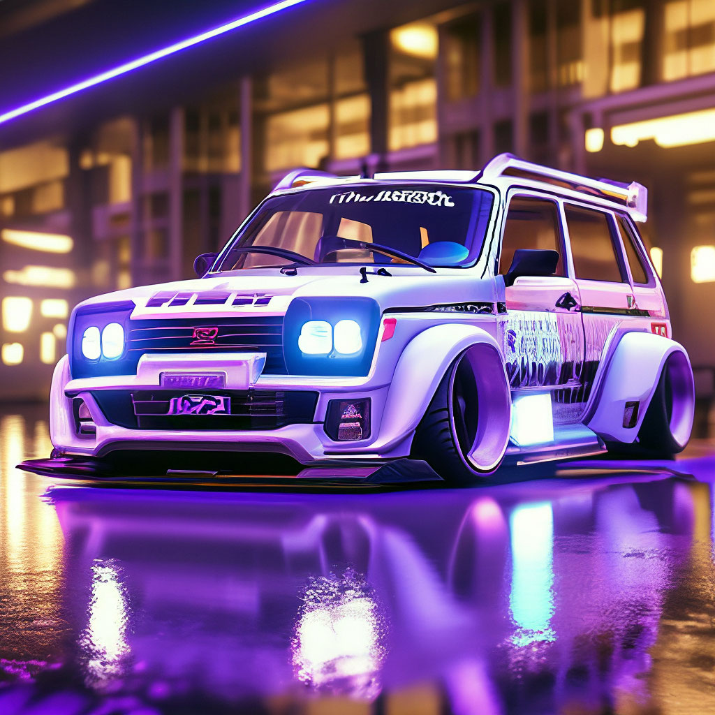 Нива японский тюнинг "Lada niva travel tuning Japan JDM ." - image created in Shedevrum