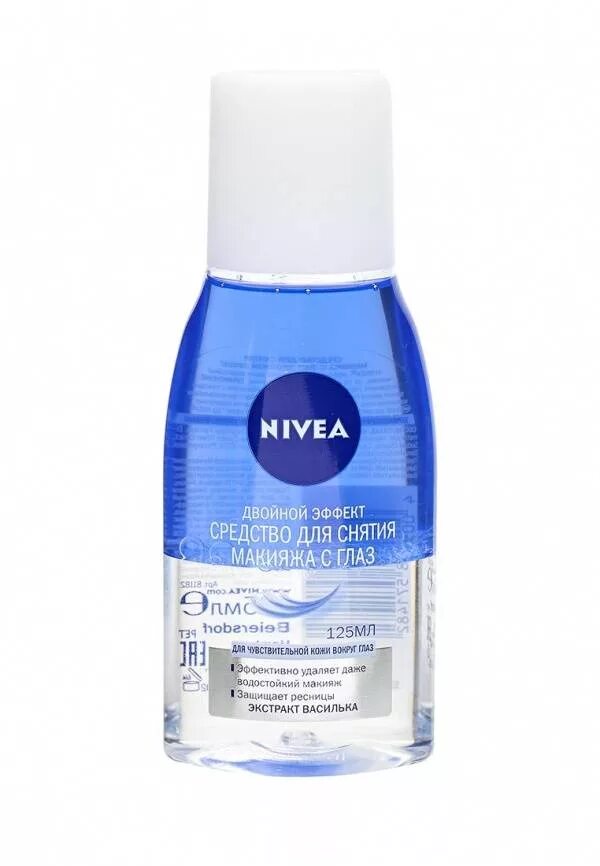 Нивея для снятия макияжа с глаз двойной Nivea для снятия макияжа с глаз, ДВОЙНОЙ ЭФФЕКТ, 150 мл белый/голубой/желтый (81