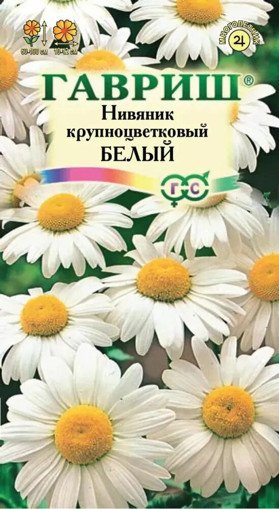 Нивяник семена фото Нивяники, Нивяник (Ромашка луговая) Гавриш Многолетник_Нивяник Крупноцветковый Б