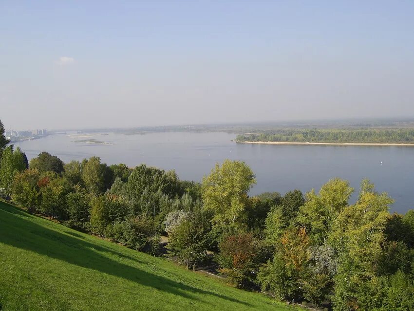 Нижегородская природа фото г. Н. Новгород. Река Волга - вид с Верхневолжской набережной. Нижний Новгород Фо