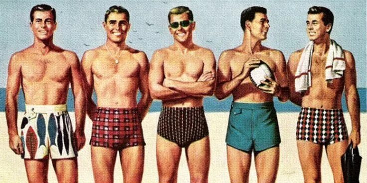 Нижнее белье 90 годов фото The Nifty Fifties Vintage swimwear, 1950s mens fashion, 1950s mens