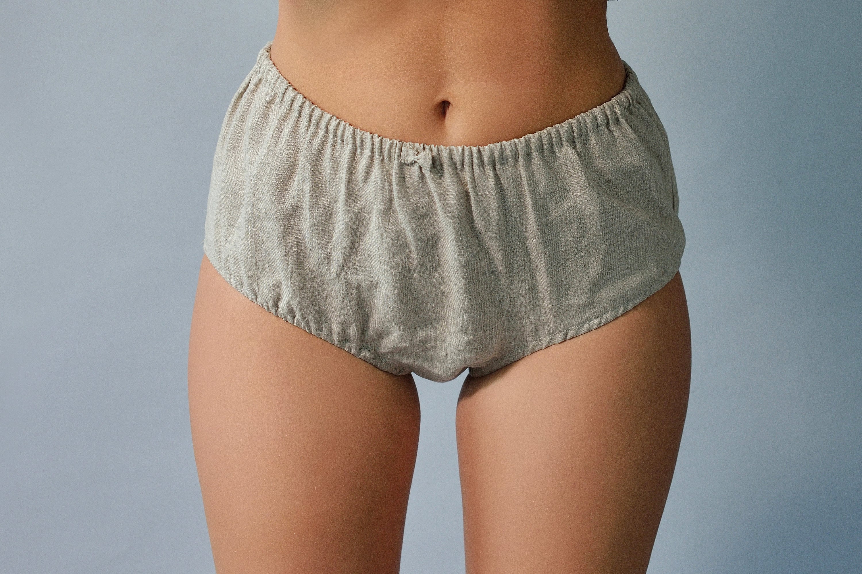 Нижнее белье реальное фото Women's Linen Underwear Set/ Bandeau and Panties-shorts Eco, women's underwear