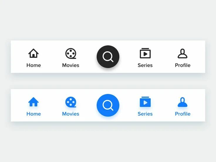 Нижнее бело фото Tab Bar for simple Movie App Movie app, App ui design, Android app icon