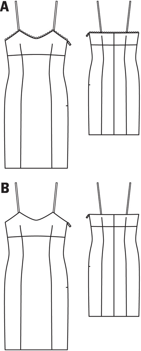 Нижнее платье под платье выкройка Basic Sloper Sewing Patterns A4A
