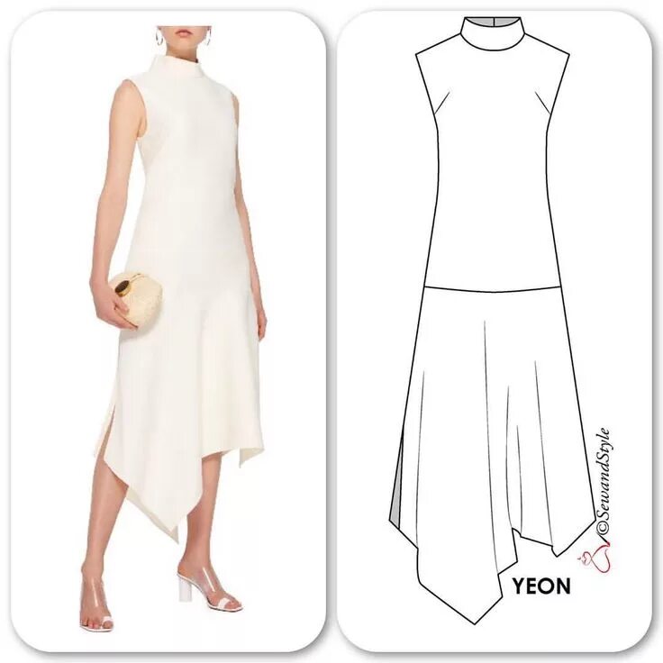 Нижнее платье под платье выкройка YEON style cod Dress sewing patterns, Fashion sewing, Sewing dresses