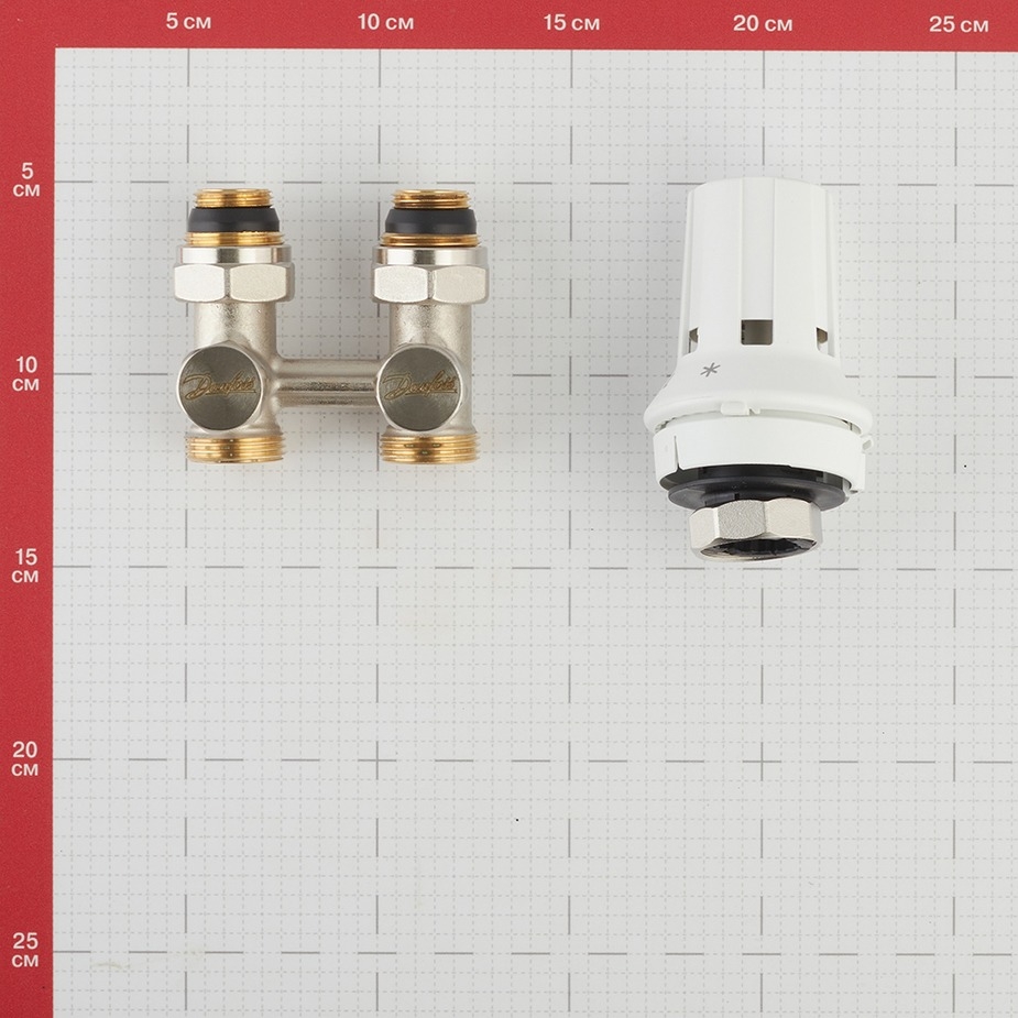 Нижнее подключение данфосс Запорный вентиль Danfoss 013G2239 с термостатом, прямой, универсальный купить он