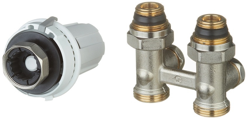 Нижнее подключение данфосс Запорный вентиль Danfoss 013G2239 с термостатом, прямой, универсальный купить он