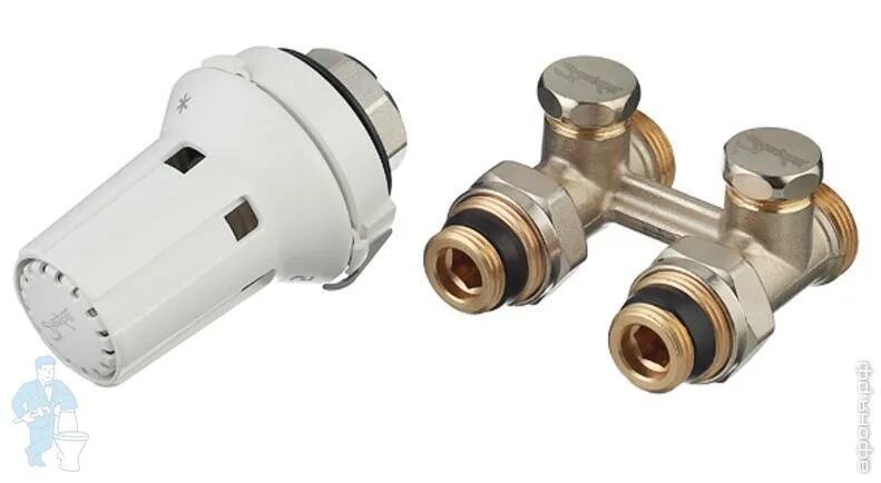 Нижнее подключение данфосс Комплект нижнего подключения DANFOSS 1/2"х3/4" с термоголовкой RTRW-K, блистер 0