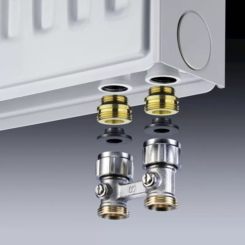 Нижнее подключение купить Узел для подключения радиаторов Oventrop Multiflex F 1/2"-3/4" HP - купить недор