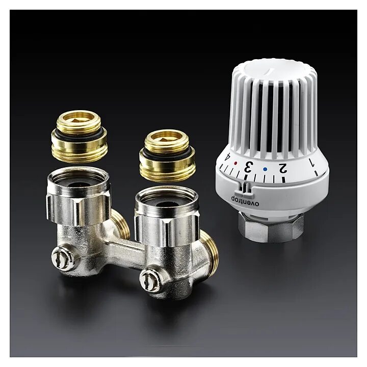 Нижнее подключение под термоголовку Термостат Oventrop Uni XH 1011365, М 30х1.5, с нулевой отметкой, белый - купить 