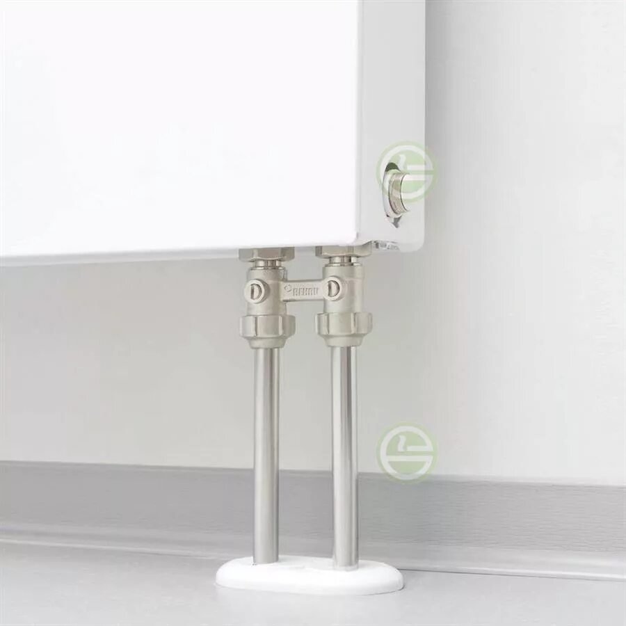 Нижнее подключение радиаторов rehau Блок шаровых кранов Rehau прямой G1/2-G3/4 12407271001, 240727-001