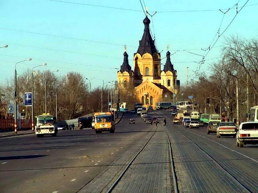 Нижний новгород 90 года фото Вид на собор Александра Невского, конец 90х - начало 2000х годов #tnnov 2017 Тип