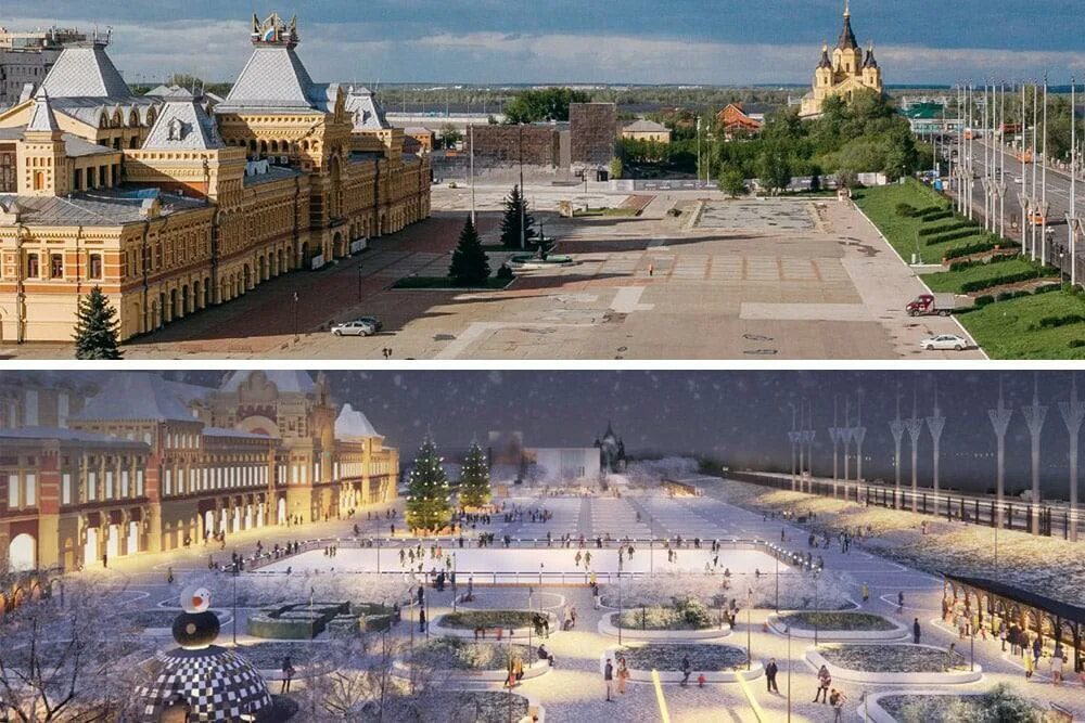 Нижний новгород до и после фото Нижний Новгород к юбилею обретет новые общественные пространства - Российская га