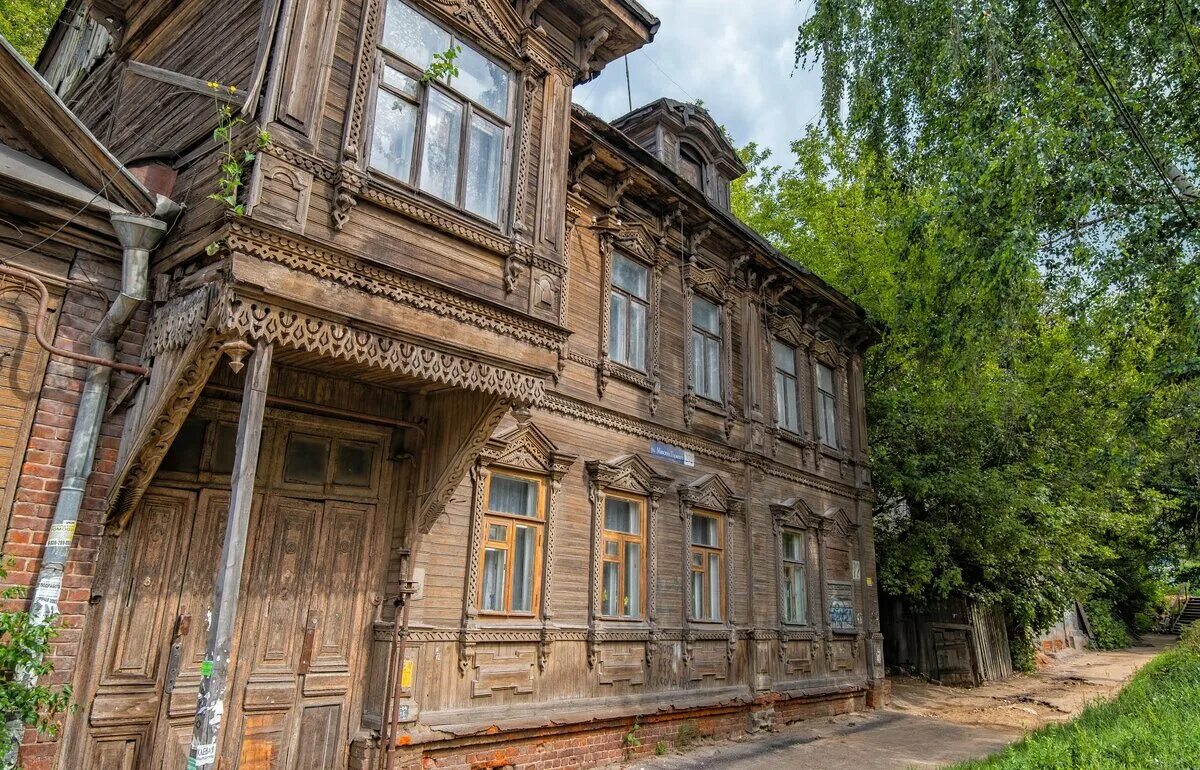 Нижний новгород фото домов Деревянное зодчество на Максима Горького Блог заметок и фотографий Дзен