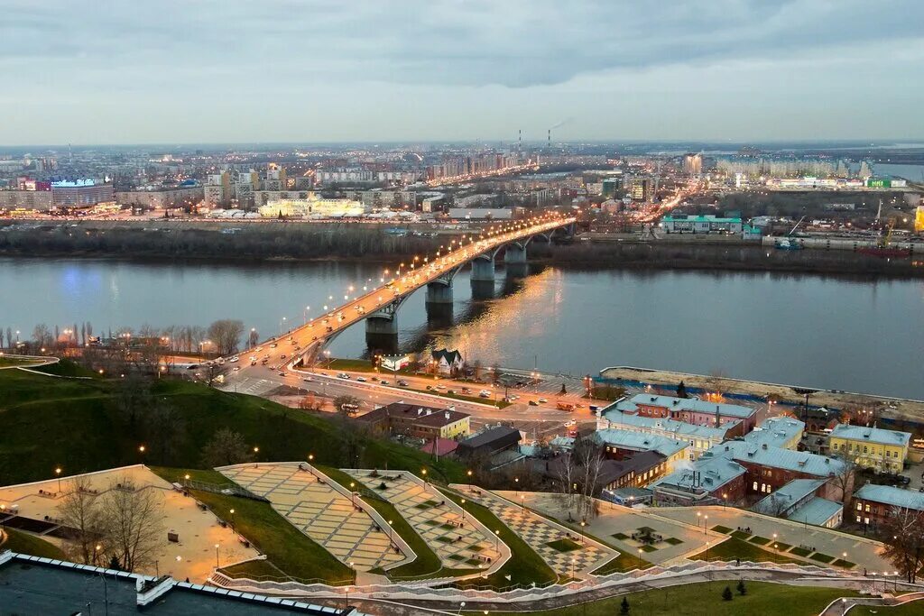 Нижний новгород фото города 2024 Панорама: Набережная Федоровского, достопримечательность, Нижний Новгород, набер