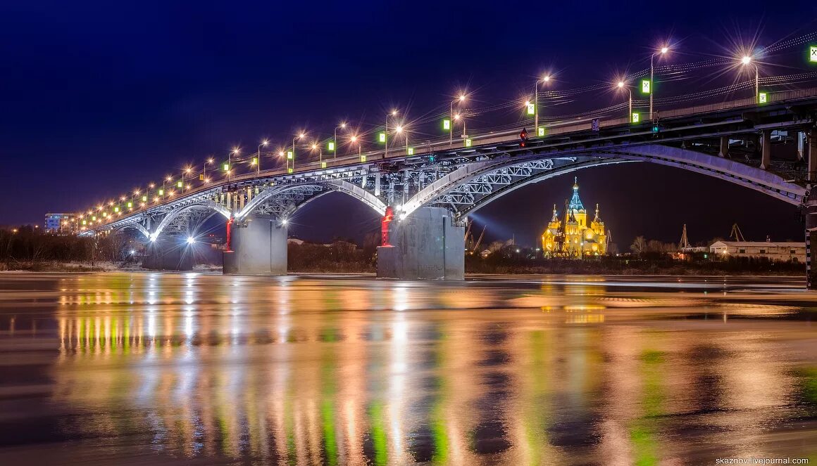 Нижний новгород фото мостов Архитектурно-художественная подсветка Канавинского моста