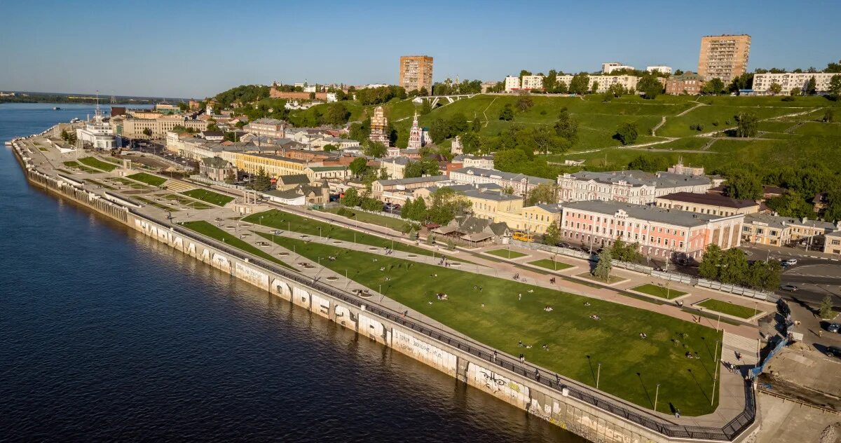 Нижний новгород набережная фото Нижне-Волжская набережная в Нижнем Новгороде Описание и фото