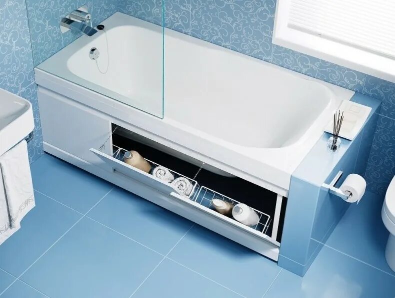 Нижний ванна фото Экран из МДФ Alavann Soft 170 см откидной - купить по цене 9200 руб. в интернет-